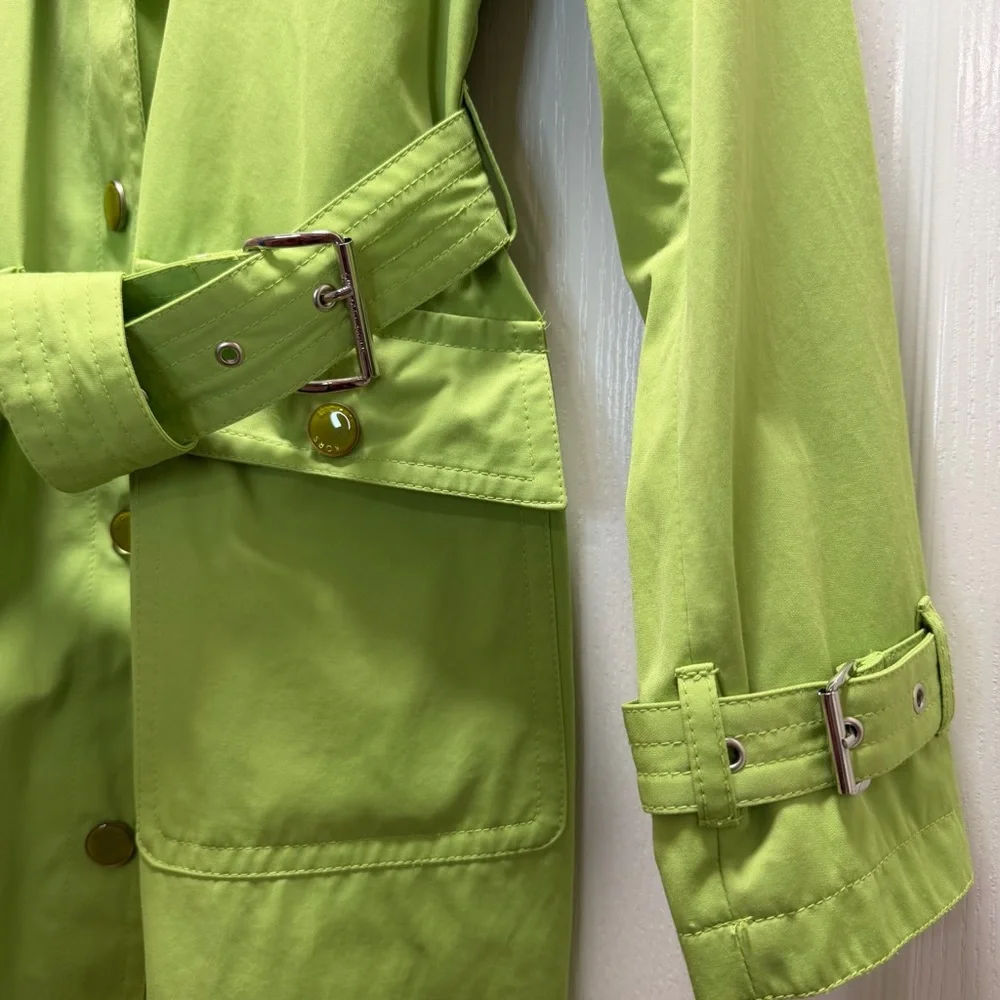 EUC - Women's Michael Kors Lime Green Coat w/Removable Hood Size PP